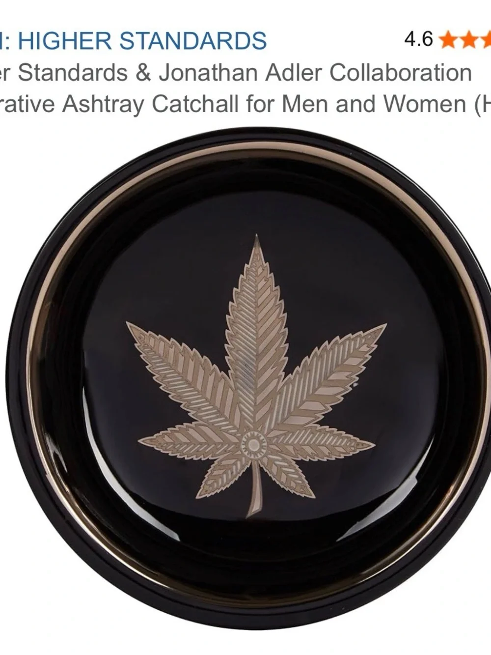 Jonathan Adler Black and Gold Ceramic Hashish Catchall